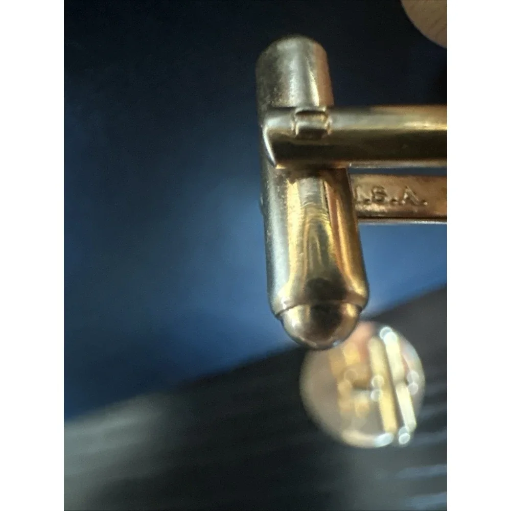 VTG Hickok Deer Cufflinks Direct Shot‎ Gold Tone Lucky Shooter Wild Game